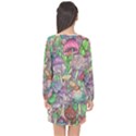 Vintage Mushroom Garden Long Sleeve Chiffon Shift Dress  View2