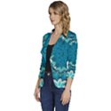 Kaleidoscope Mandala Ornament Women s One-Button 3/4 Sleeve Short Jacket View2