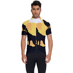 Wolf Wild Animal Night Moon Men s Short Sleeve Cycling Jersey by Semog4