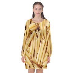 Pasta-79 Long Sleeve Chiffon Shift Dress  by nateshop
