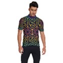 Circuit Hexagonal Geometric Pattern Background Pattern Men s Short Sleeve Cycling Jersey View3