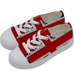 Union Jack Flag Uk Patriotic Kids  Low Top Canvas Sneakers by Celenk