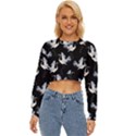 Crane Pattern Lightweight Long Sleeve Sweatshirt View1