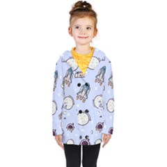 Seamless-pattern-with-space-theme Kids  Double Breasted Button Coat by Salman4z