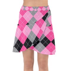Seamless-argyle-pattern Wrap Front Skirt by Salman4z