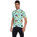 Dog Pattern Seamless Blue Background Scrapbooking Men s Short Sleeve Cycling Jersey View2