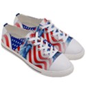 Statue Of Liberty And Usa Flag Art Women s Low Top Canvas Sneakers View3