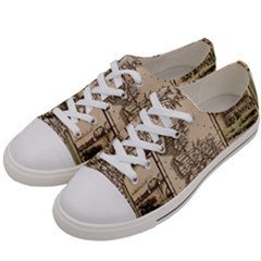 Antique Map Railway Lines Railway Train Char Women s Low Top Canvas Sneakers by Mog4mog4