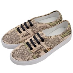 Antique Map Railway Lines Railway Train Char Women s Classic Low Top Sneakers by Mog4mog4