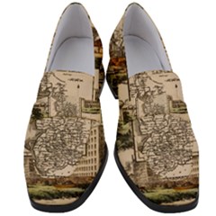 Antique Map Railway Lines Railway Train Char Women s Chunky Heel Loafers by Mog4mog4