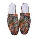 Multicolored Flower Decor Flowers Patterns Leaves Colorful Women s Classic Backless Heels View1