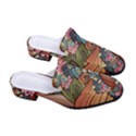 Multicolored Flower Decor Flowers Patterns Leaves Colorful Women s Classic Backless Heels View3