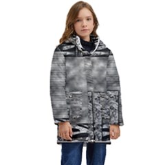 Background Pattern Geometric Design Kids  Hooded Longline Puffer Jacket by Vaneshop