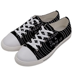 Psychedelic Art Freedom Is A State Of Mind Trippy Quotes Men s Low Top Canvas Sneakers by Bangk1t