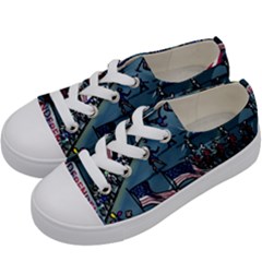 July 4th Parade Independence Day Kids  Low Top Canvas Sneakers by Ravend