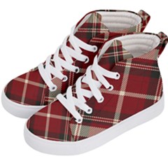 Tartan-scotland-seamless-plaid-pattern-vector-retro-background-fabric-vintage-check-color-square-geo Kids  Hi-top Skate Sneakers by uniart180623