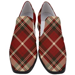 Tartan-scotland-seamless-plaid-pattern-vector-retro-background-fabric-vintage-check-color-square-geo Women Slip On Heel Loafers by uniart180623