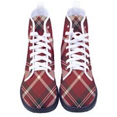 Tartan-scotland-seamless-plaid-pattern-vector-retro-background-fabric-vintage-check-color-square-geo Women s High-top Canvas Sneakers by uniart180623