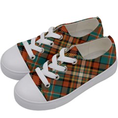 Tartan-scotland-seamless-plaid-pattern-vector-retro-background-fabric-vintage-check-color-square-geo Kids  Low Top Canvas Sneakers by uniart180623