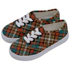 Tartan-scotland-seamless-plaid-pattern-vector-retro-background-fabric-vintage-check-color-square-geo Kids  Classic Low Top Sneakers by uniart180623