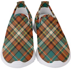 Tartan-scotland-seamless-plaid-pattern-vector-retro-background-fabric-vintage-check-color-square-geo Kids  Slip On Sneakers by uniart180623