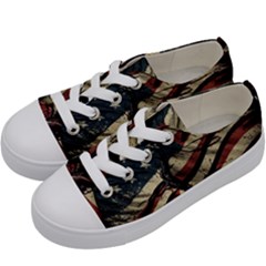 Flag Usa American Flag Kids  Low Top Canvas Sneakers by uniart180623