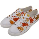 Seamless Pattern With Kittens White Background Men s Low Top Canvas Sneakers View2