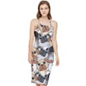 Many Dogs Pattern Bodycon Cross Back Summer Dress View1