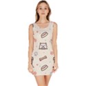 Pug-dog-cat-with-bone-fish-bones-paw-prints-ball-seamless-pattern-vector-background Bodycon Dress View1
