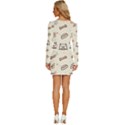 Pug-dog-cat-with-bone-fish-bones-paw-prints-ball-seamless-pattern-vector-background Long Sleeve Square Neck Bodycon Velvet Dress View4
