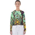 Monkey Tiger Bird Parrot Forest Jungle Style Women s Slouchy Sweat View1