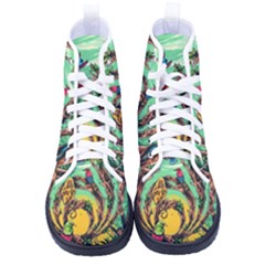 Monkey Tiger Bird Parrot Forest Jungle Style Men s High-top Canvas Sneakers by Grandong