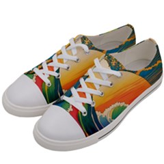 Waves Rainbow Sea Men s Low Top Canvas Sneakers
