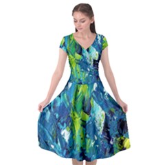 Painting-01 Cap Sleeve Wrap Front Dress by nateshop
