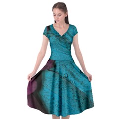 Plumage Cap Sleeve Wrap Front Dress by nateshop