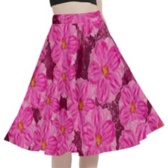 Cherry-blossoms-floral-design A-line Full Circle Midi Skirt With Pocket by Bedest