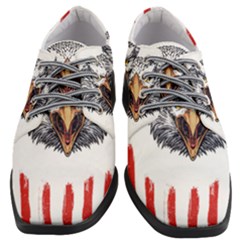 Usa Soccer T- Shirt U S A Patriotic American Flag Soccer Ball Football T- Shirt (1) Women Heeled Oxford Shoes by ZUXUMI