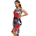 Black Hole T- Shirt Planet Eater Colour T- Shirt Off Shoulder Ruffle Split Hem Bodycon Dress View2