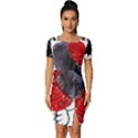 Black Hole T- Shirt Planet Eater Colour T- Shirt Fitted Knot Split End Bodycon Dress View1