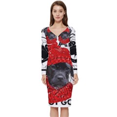 Black Hole T- Shirt Planet Eater Colour T- Shirt Long Sleeve V-neck Bodycon Dress  by EnriqueJohnson