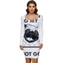 Black Pug Dog If I Cant Bring My Dog I T- Shirt Black Pug Dog If I Can t Bring My Dog I m Not Going Women Long Sleeve Ruched Stretch Jersey Dress View1
