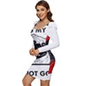 Black Pug Dog If I Cant Bring My Dog I T- Shirt Black Pug Dog If I Can t Bring My Dog I m Not Going Women Long Sleeve Ruched Stretch Jersey Dress View3