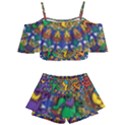 Grateful Dead Pattern Kids  Off Shoulder Skirt Bikini View1