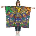 Grateful Dead Pattern Women s Hooded Rain Ponchos View1