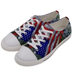 Usa United States Of America Images Independence Day Women s Low Top Canvas Sneakers by Ket1n9