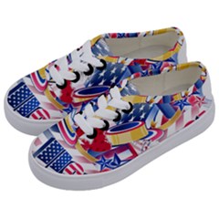 United States Of America Usa  Images Independence Day Kids  Classic Low Top Sneakers by Ket1n9