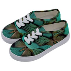 Butterfly Background Vintage Old Grunge Kids  Classic Low Top Sneakers by Amaryn4rt