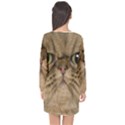 Cute Persian Catface In Closeup Long Sleeve Chiffon Shift Dress  View2