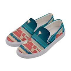 Leaves Boho Plant Bohemian Drawing Women s Canvas Slip Ons by Modalart