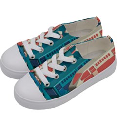 Bridge Transportation Train Toys Kids  Low Top Canvas Sneakers by Modalart